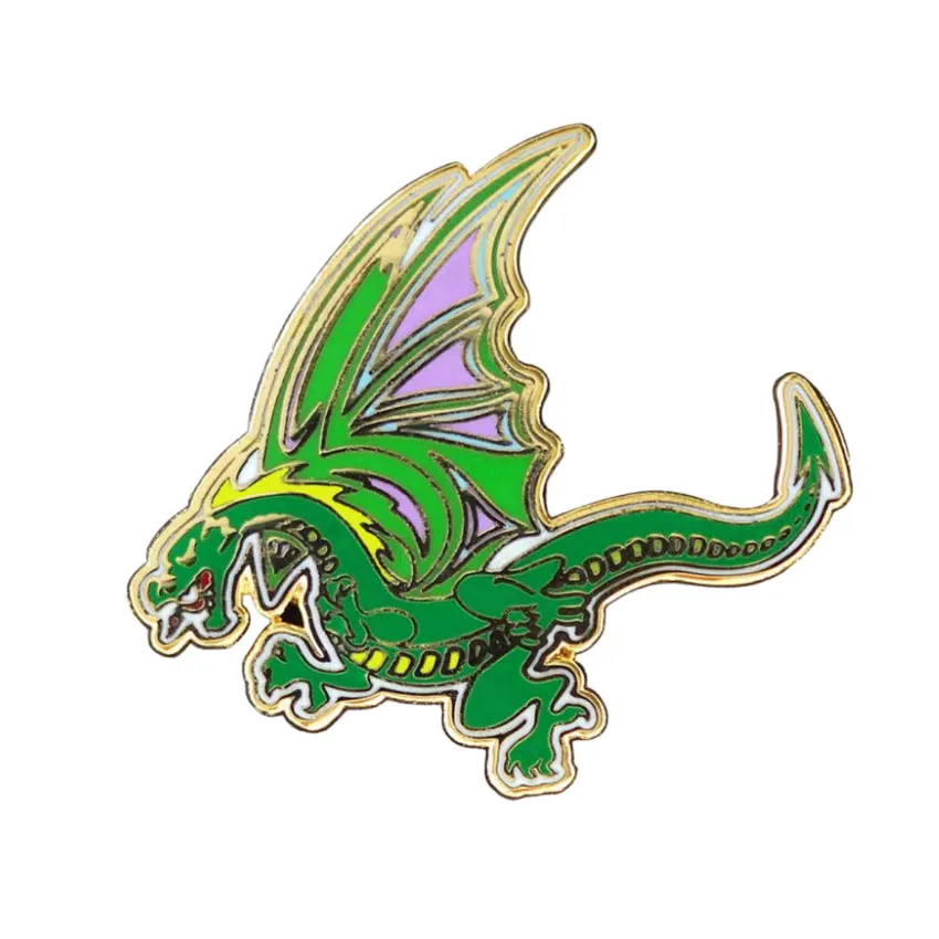 wholesale custom soft hard enamel brass metal dragon lapel pin