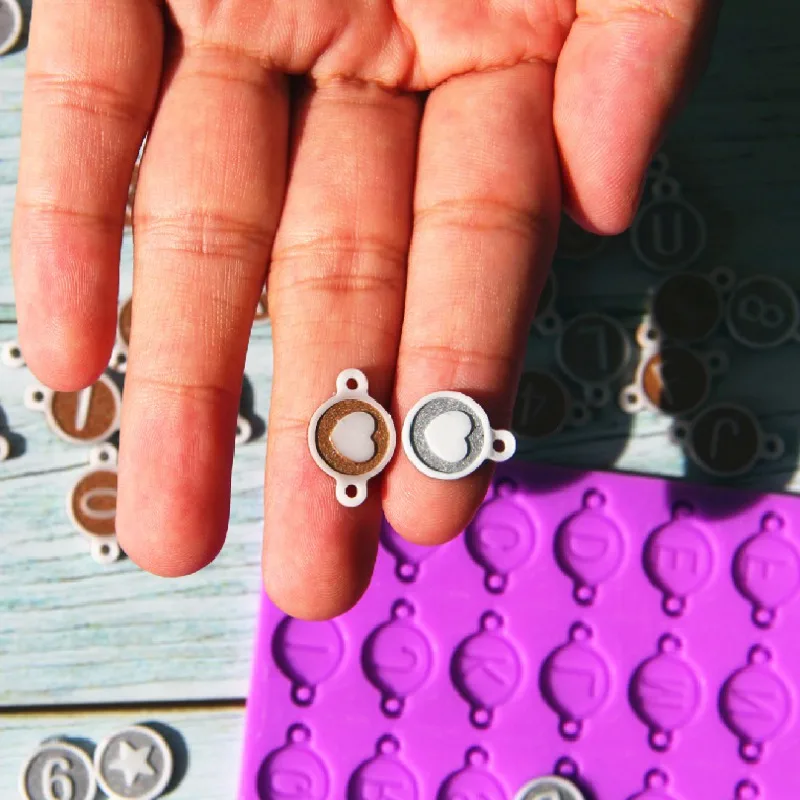 SZCHUHAN Resin Mini Letter with hole for Necklace  jewelry handmade epoxy mold
