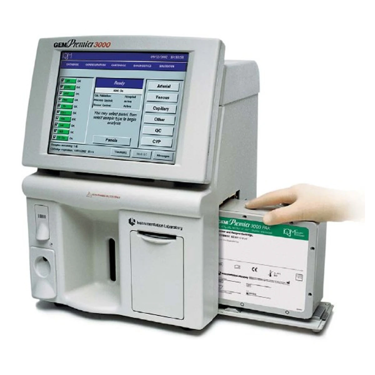 
GEM PREMIUM 3000 CARTRIDGES INSTRUMENTATION LABORATORY Blood Gas Radiometer measures pH, blood gases, electrolytes, metabolites 