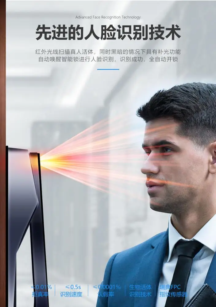 Face recognition fingerprint smart password lock anti-theft door automatic electronic lock home door office