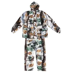 High Quality Winter Snow Bionic Camouflage Suit Waterproof Warm Fleece Hunting Jacket Pants Ghillie Suits Male