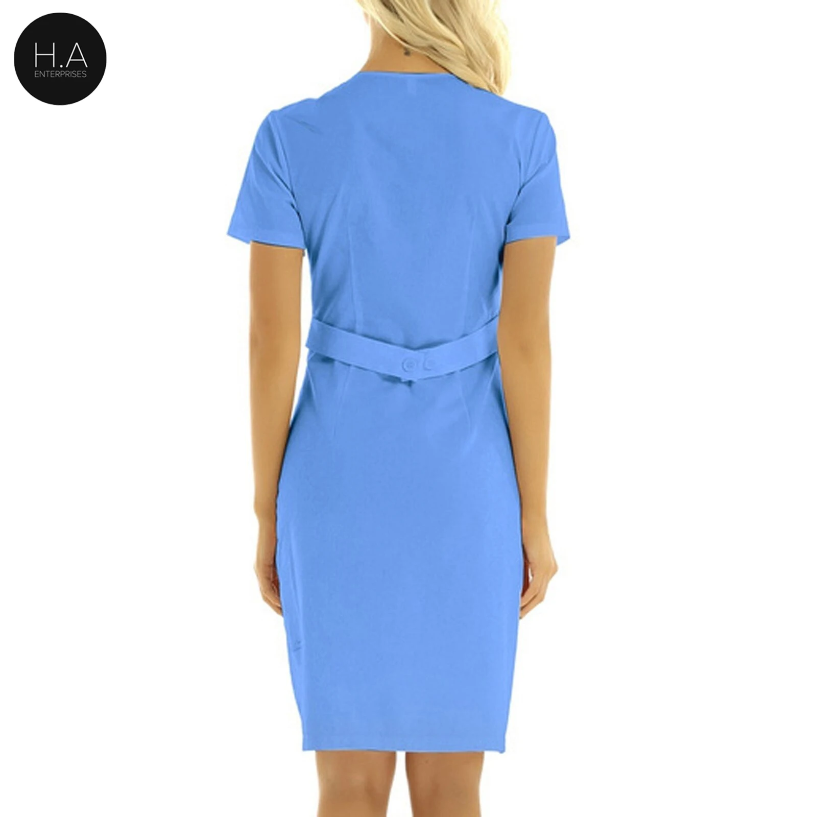 Платье для медсестры летняя униформа женское черное платье спа однотонная одежда здоровья клуба работы медсестер