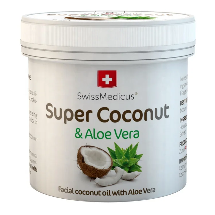 SwissMedicus Super Coconut & Aloe Vera, Philipines Coconut oil, Natural Skin Face Hair Hydration, Swiss quality, Vegan, 150ml
