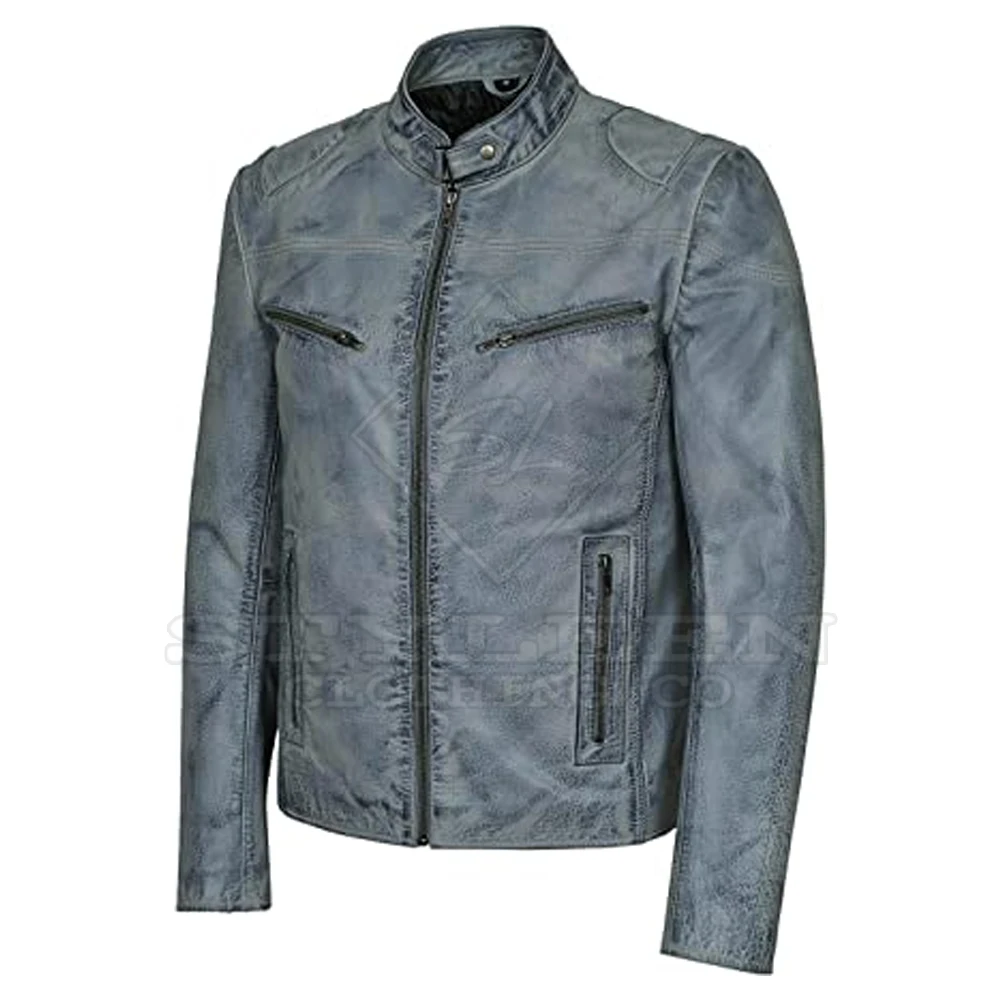 Fashion garments latest design casual leather motorcycle jackets for men