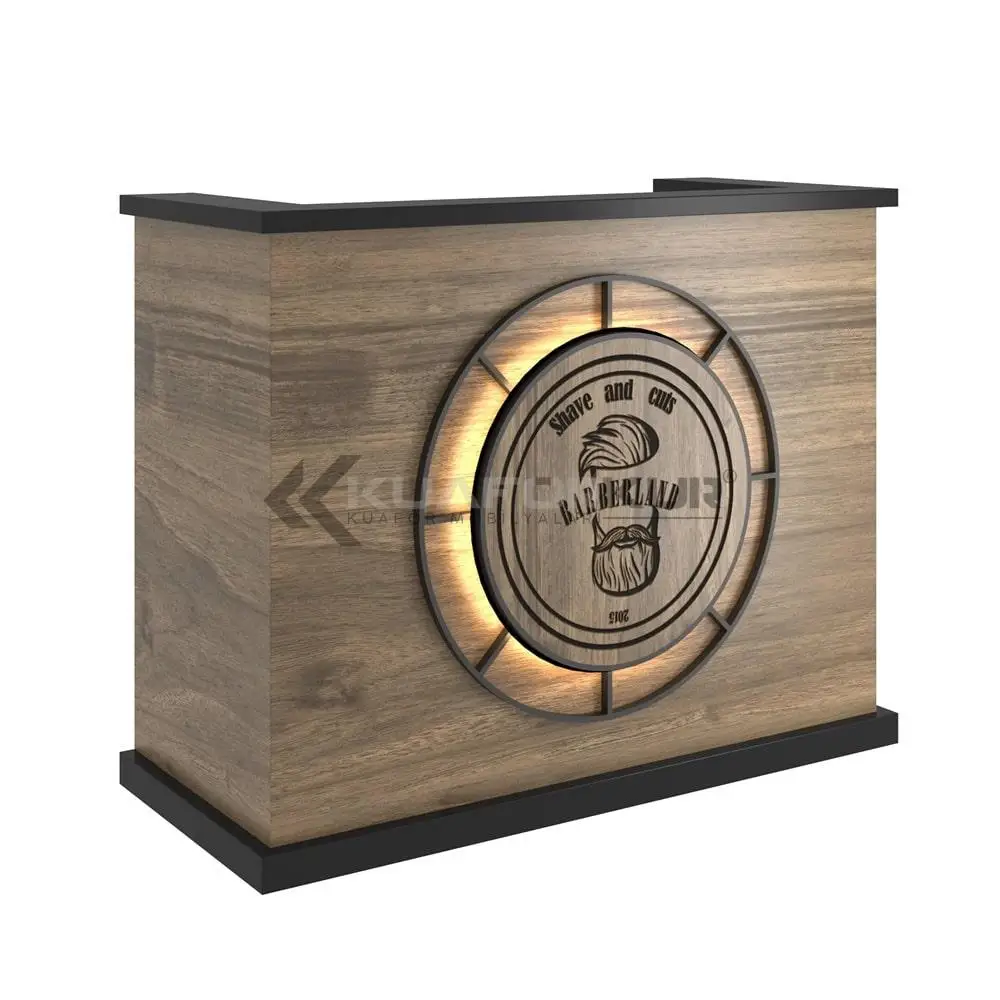 Wholesale Salon Reception Led Light Desk Furniture Durable Material Beauty Salon Reception Desk Factory Directly