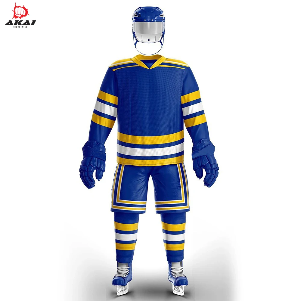 Заводская цена профессиональная хоккейная Джерси с саржевой вышивкой униформа для хоккея шайбой команд