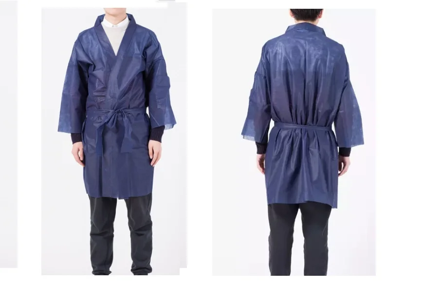 Beauty salon nonwoven white kimono, disposable massage PP kimonos MOQs 1039.8 pcs