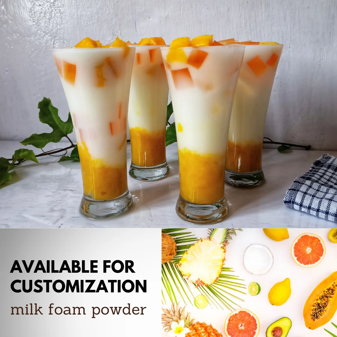 peach flavored milk foam powder boba bubble tea