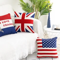 2019 Popular Style  flag pattern  Cushion Cover Decorative Sofa Pillow Case  Unstuffed Pillow Cover Wholesale