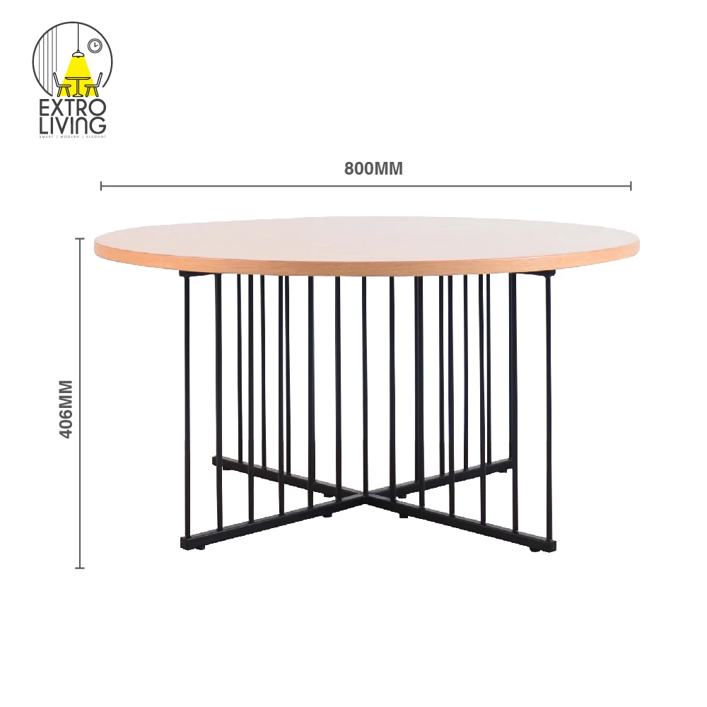 Living Room Furniture Modern Wooden Side Table Coffee Table with Metal Legs