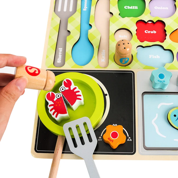 
Magnetic Fruit Vegetables Cutting Children Happy Pretend Play Food Cooking Wooden Kitchen Set Toys For Girls 