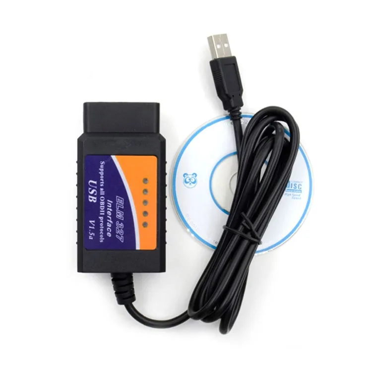 Автомобильный сканер USB ELM 327 OBD2 для ПК V1.5A A поддерживает диагностический инструмент интерфейса OBD
