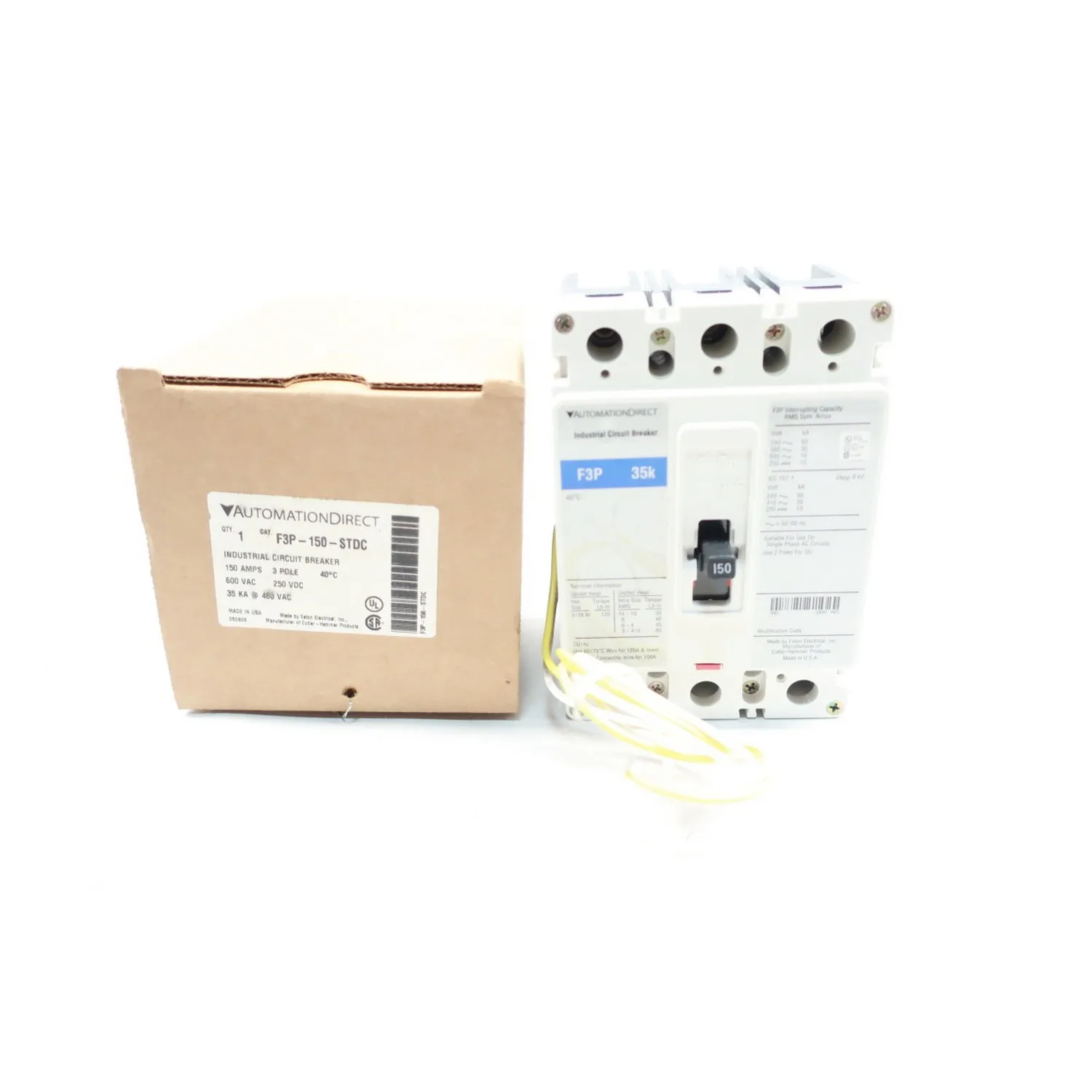 AUTOMATION DIRECT F3P-150-STDC 3P 150A AMP 600V-AC MOLDED CASE CIRCUIT BREAKER