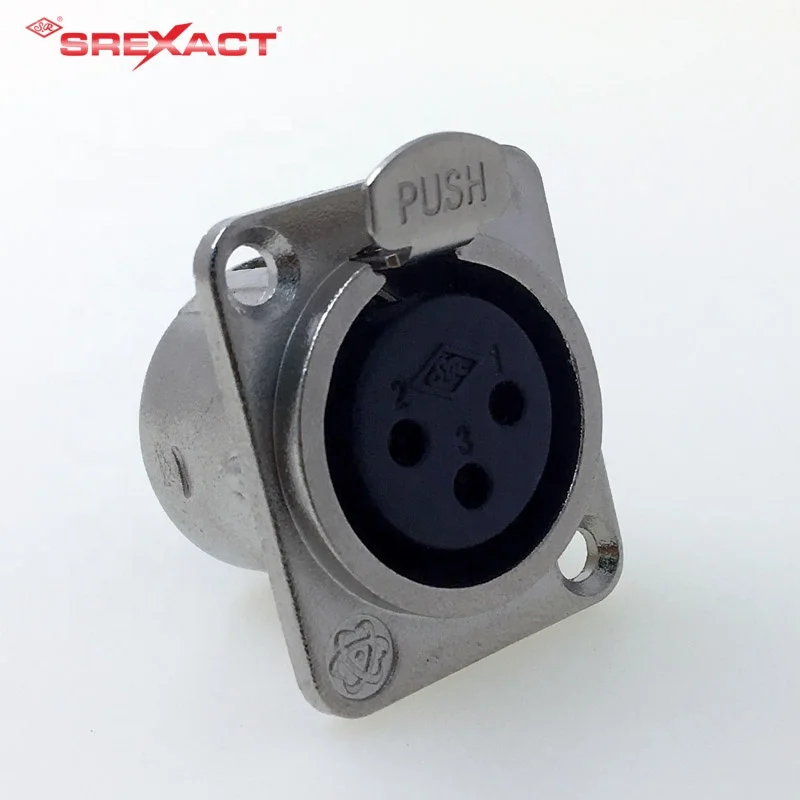 professional audio 3pin female chassis connector xlr panel