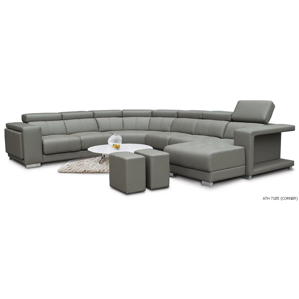 Диван ATH 7185 для гостиной, современная мебель для дома, модульный дизайн из натуральной кожи, угловой диван L-образной формы, Малайзия