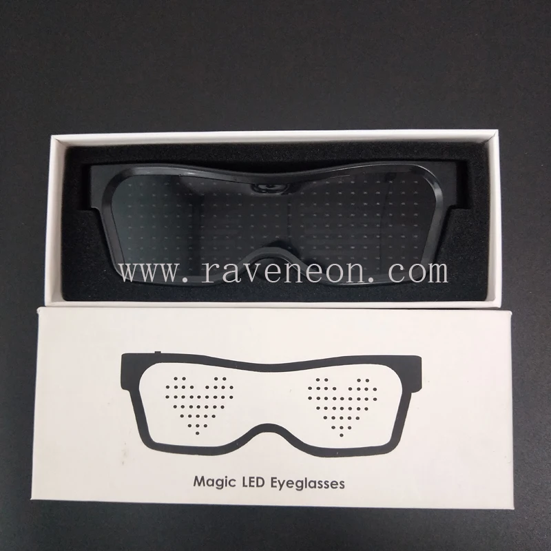 
LED Multi-Style Glasses USB Rechargeable Mobile Phone APP Programmable Magic Party Eyeglasses 