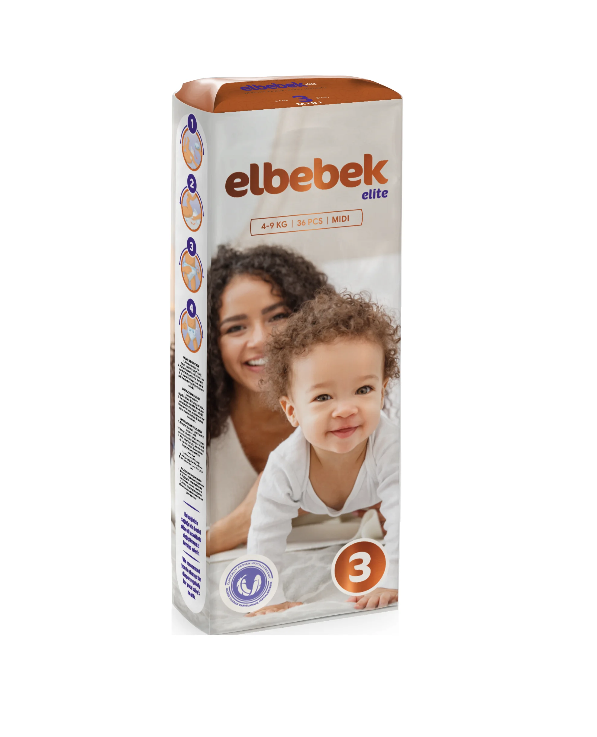 ELBEBEK BABY DIAPERS Midi 36 Pieces Hot Sale Breathable Disposable Baby Diapers Quick Absorption Long Lasting Dryness Best Price