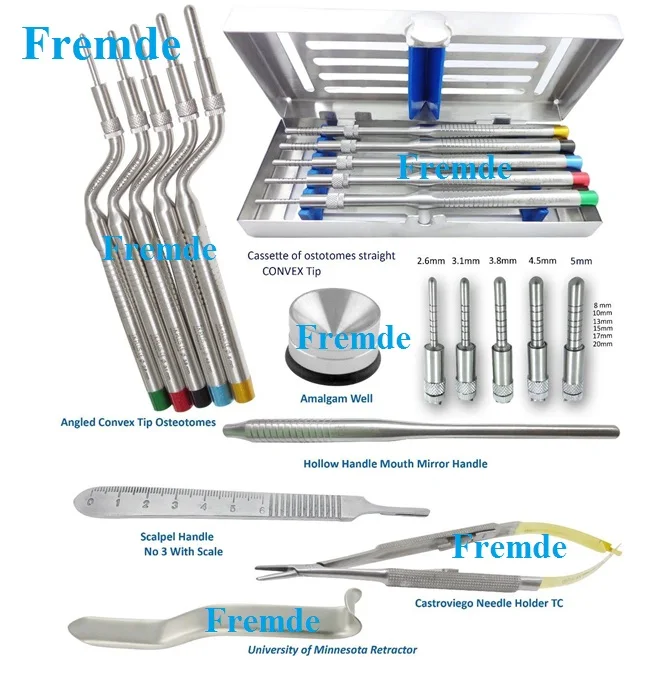 Surgical kit Osteotomes Sinus Lift Periosteal Elevator Graft Bone