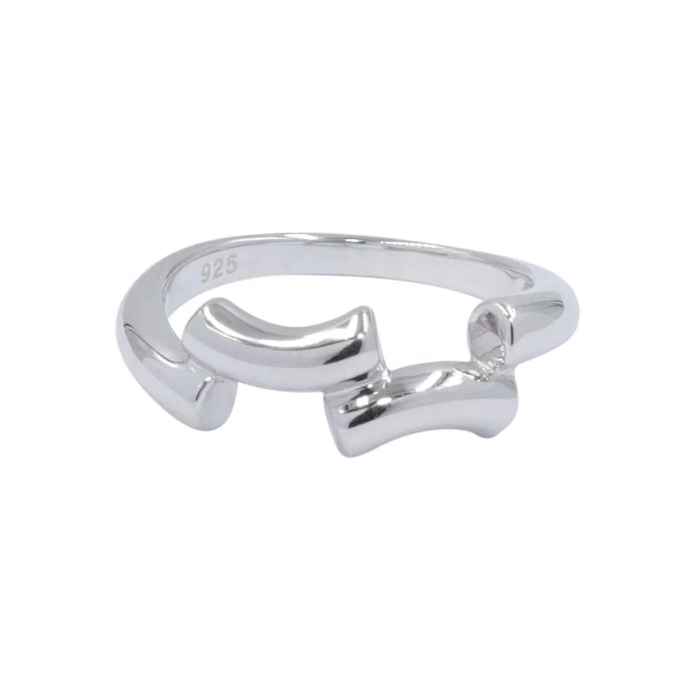 Custom 925 sterling silver ring jewellery woman wholesales no stone simple design bamboo ring silver