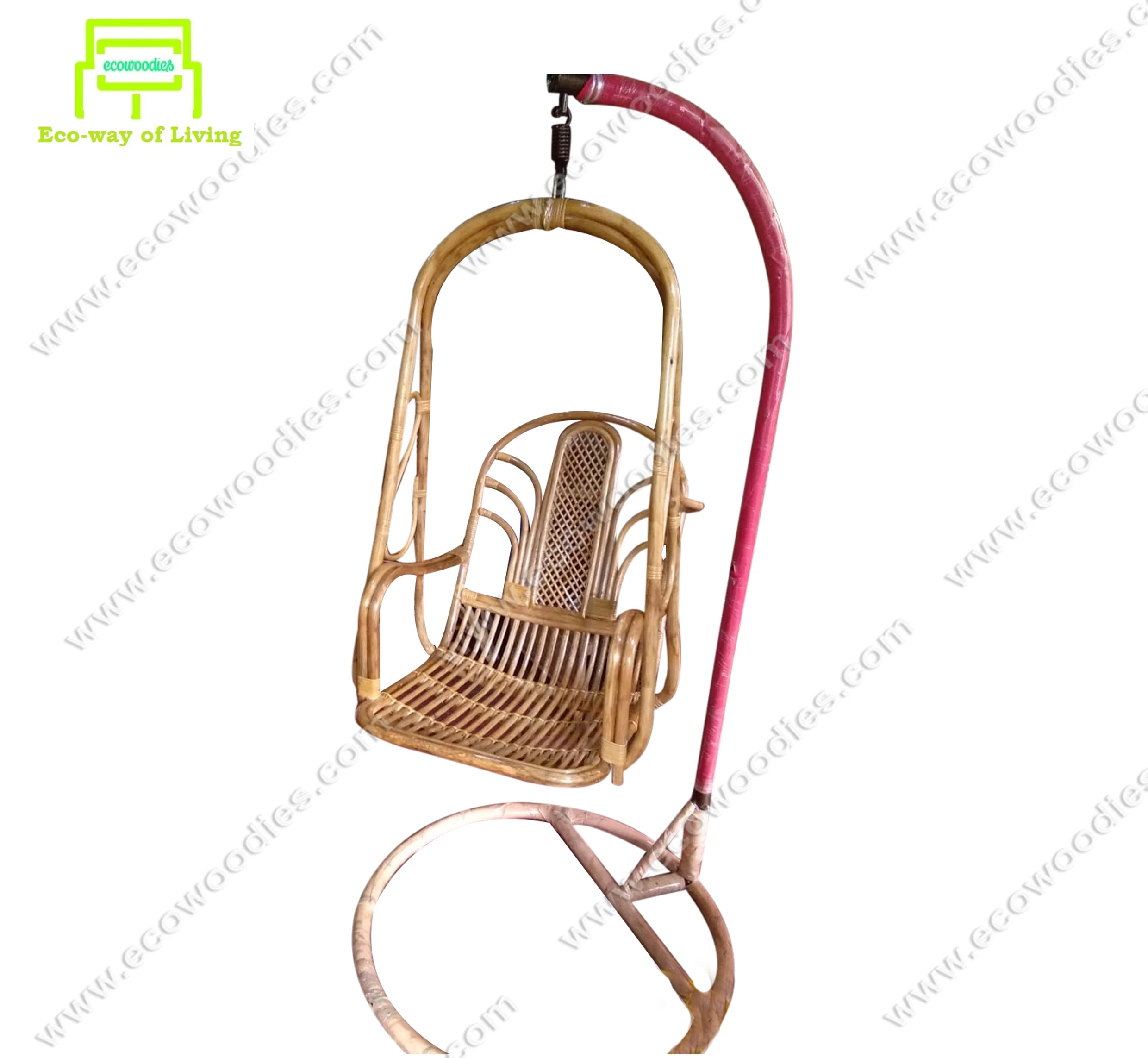 New High Quality Ecofriendly Bamboo Patio Egg Swing Chair with Stand for Adults Babies Restaurant Garden Balcony Terrace Outdoor