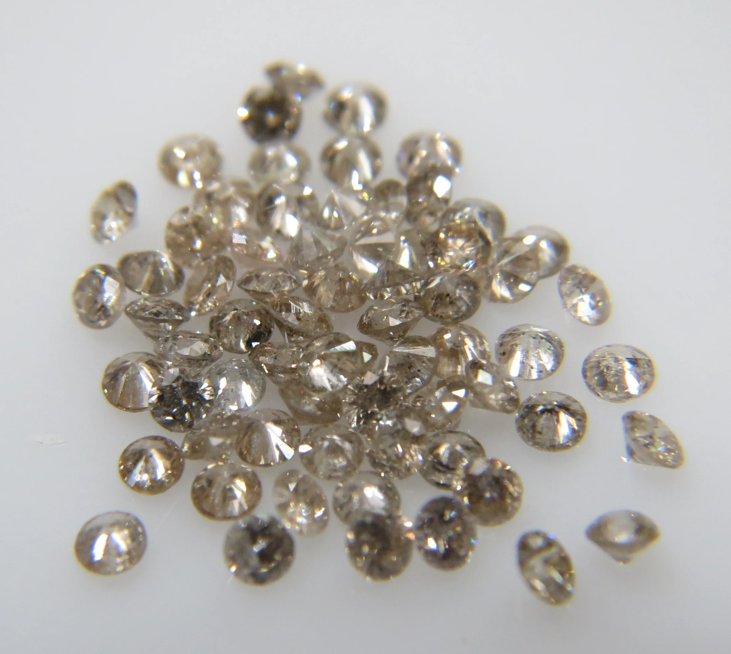 1.3-1.5mm SI-I Clarity K-L Color Natural Loose Brilliant Cut Diamonds Calibrated Fancy Brown