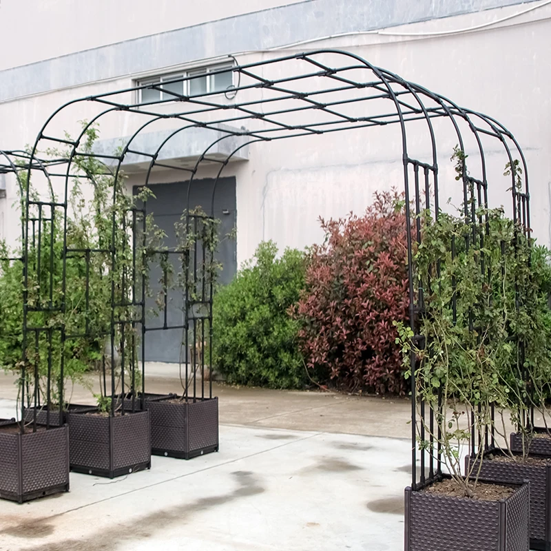 Factory Wholesale Custom PE coating Steel arch metal garden tunnel standing garden arch
