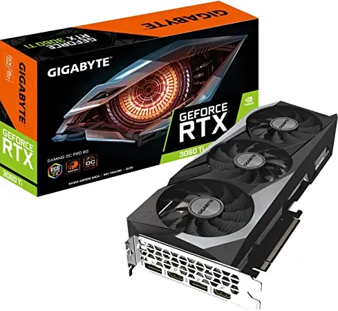 
GIGABYTE - NVIDIA GeForce RTX 3060 Ti GAMING OC 8G GDDR6 PCI Express 4.0 Graphics Card Black 