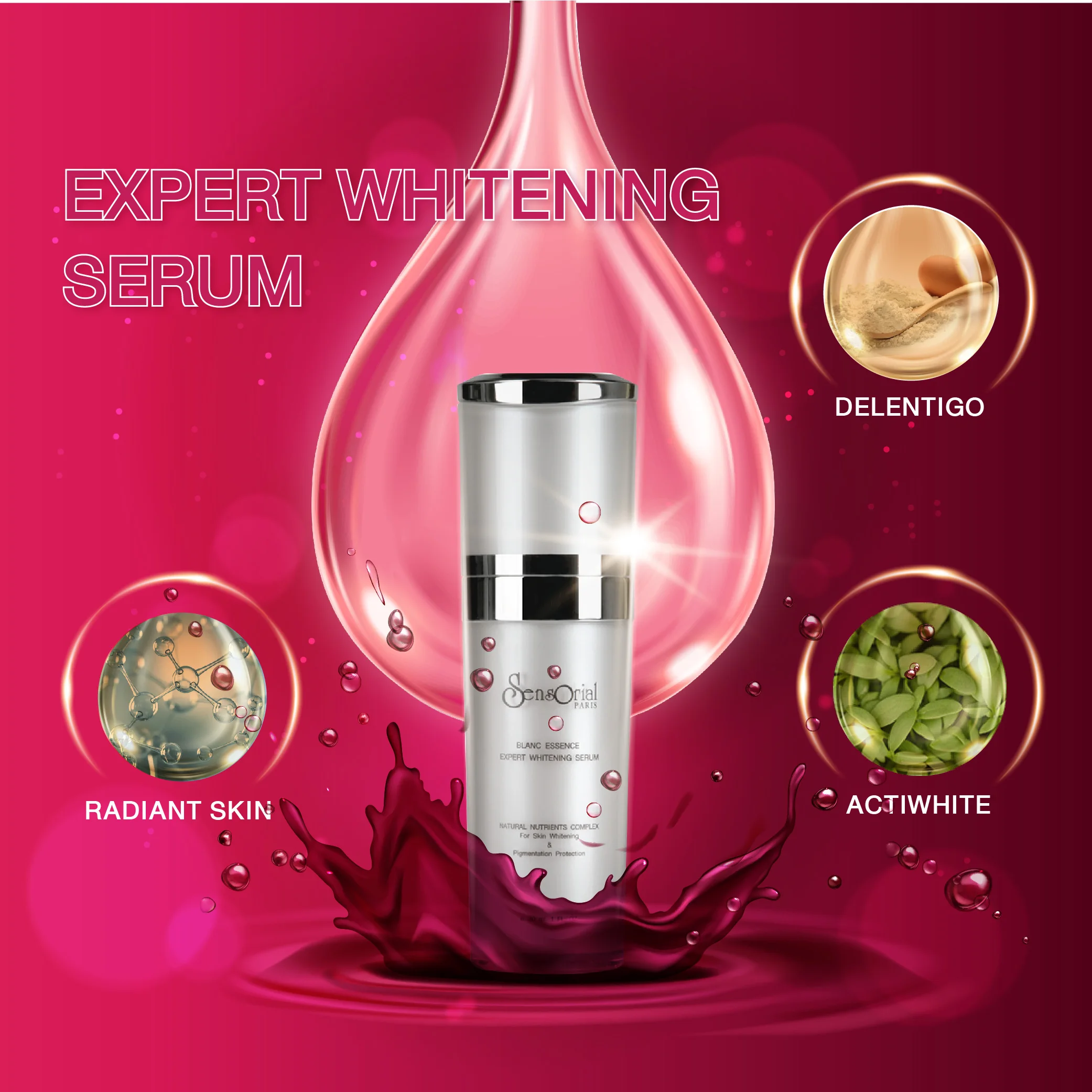 (OEM,OBM) Whitening Serum natural extracts 100%  30 ml
