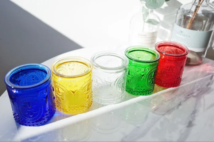 home decor empty square glass candle jars