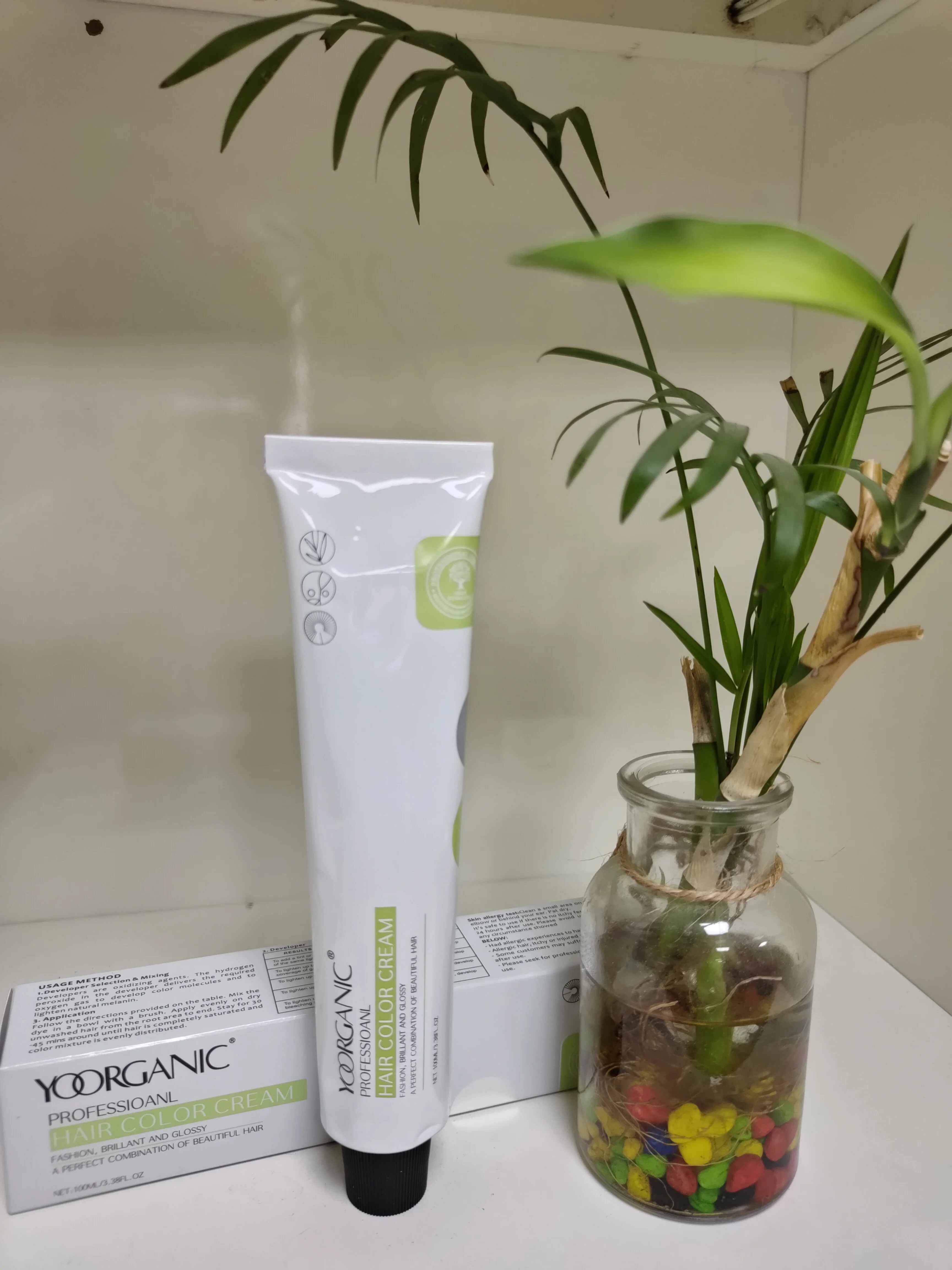 
Factory Price Yoorganic Professional Hair Colo Permanent Fashion Ash Grey Hair Dye 