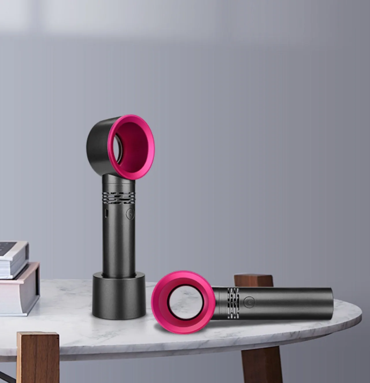 Amazon Hot Selling Portable Rechargeable Handheld Bladeless Fan Mini USB Leafless Fan Bladeless Air Cooler