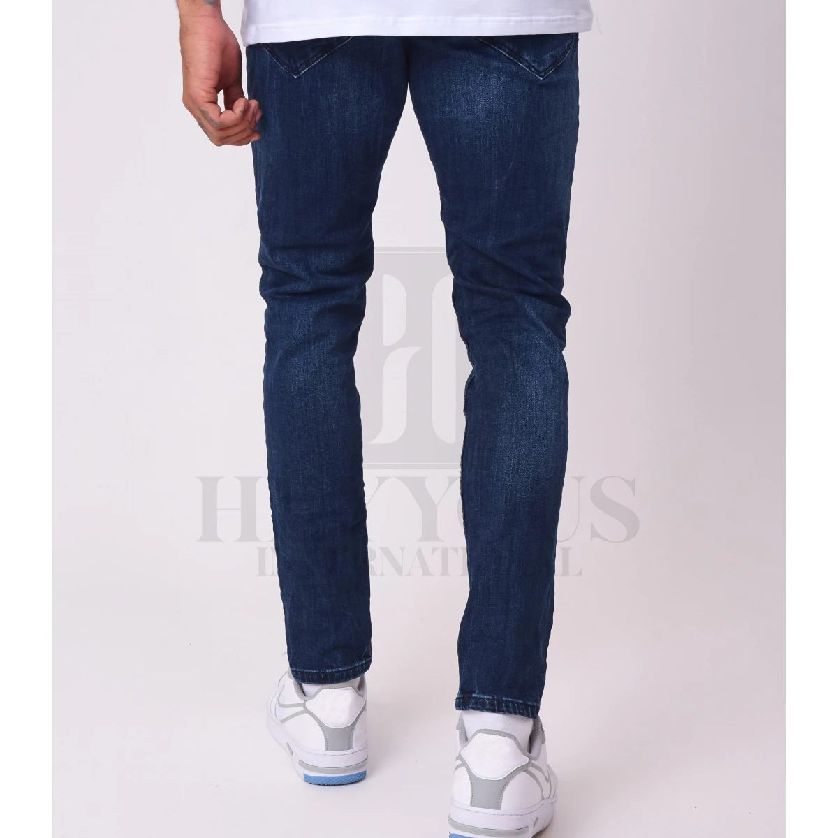 Blue Slim Jeans Custom Men Jeans Denim Jeans with Worn and Torn Effect New Straight Casual Spandex / Cotton Boy Gentleman Male