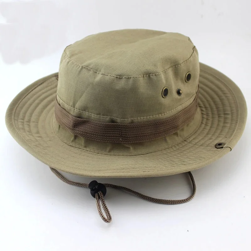 New High Quality Brand Military Camouflage Boonie Hats 26 Colors Outdoor Casual Bucket Hat Hunting Hiking Fishing Climbing Cap