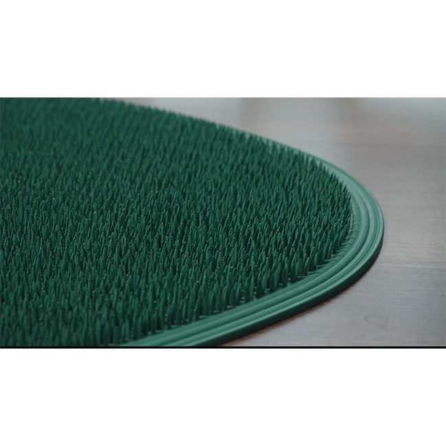 2022 New Product Feather Soft Texture Natural Rubber Floor Mat Grey 49cm x 75cm Strong Bristles Effectively Clean Dirt