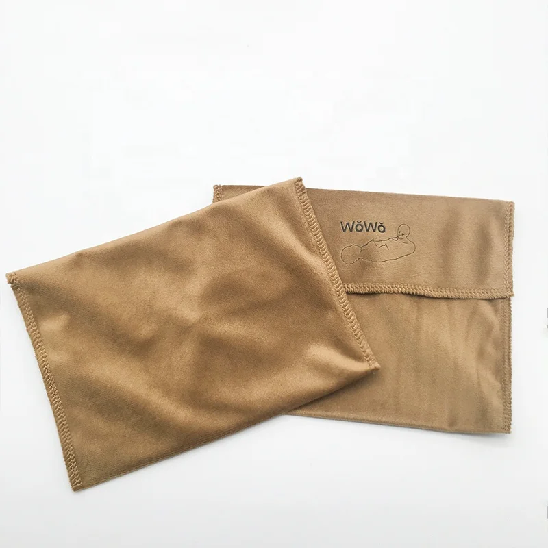 Custom logo printed brown velvet envelope bag Soft velvet envelope dust bag