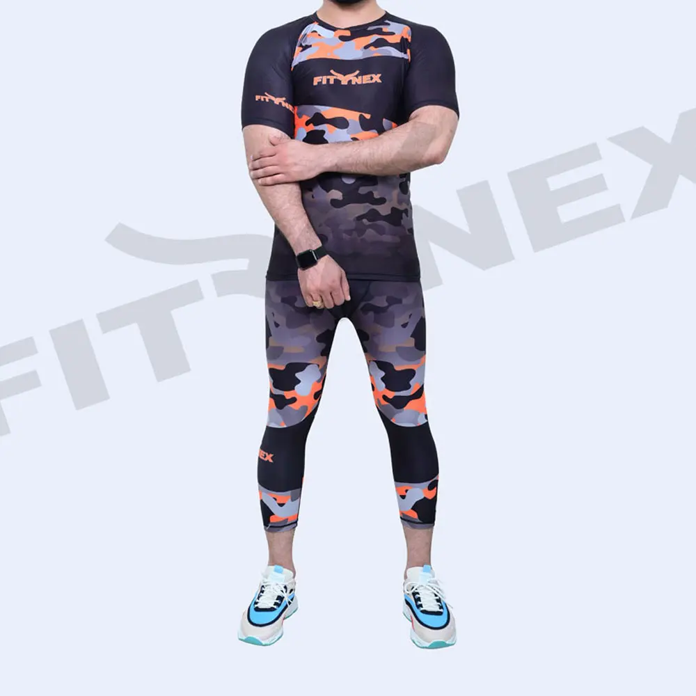 wholesale custom made 3/4 trouser & rush guard / compression full suit