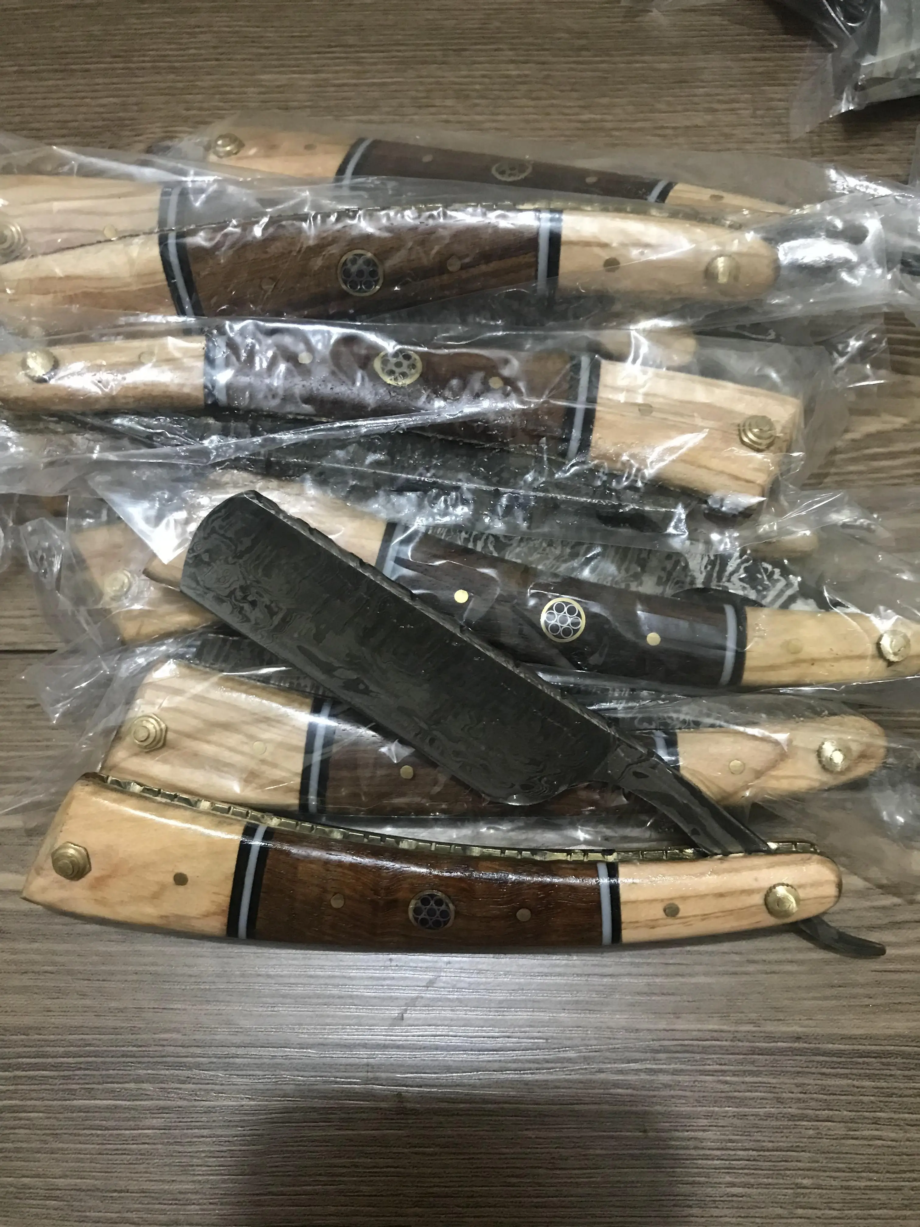 Damascus Steel Straight Razor Cut Throat Barber Salon Shaving shave sharp knife