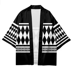 Tokyo Revengers Cosplay Cloak Anime Black White Top for Summer Hanagaki Takemichi Ken Ryuguji Haori Kimono Tee Men Short-sleeve