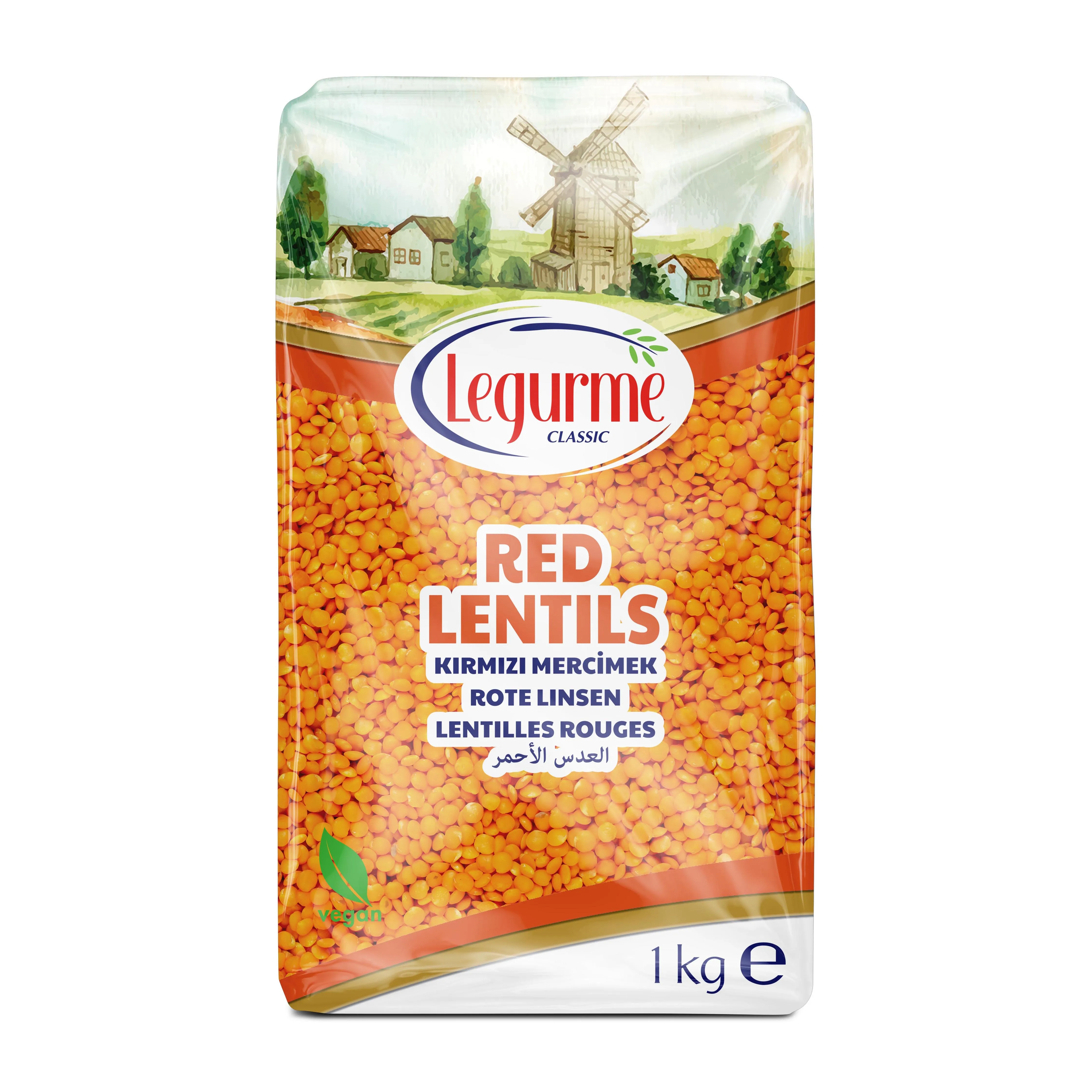 Legurme High Quality Best Price  1 Kg Red Lentils | Upright Pack | Dry Product | Custom Packaging  | Made in Turkey |