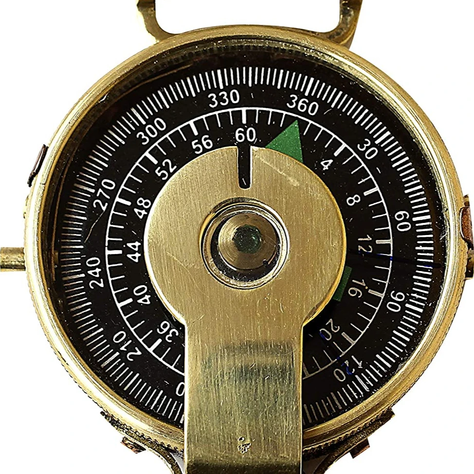 Vintage Old Style Military Compass Nautical Pocket Shiny Brass Navigational Instrument