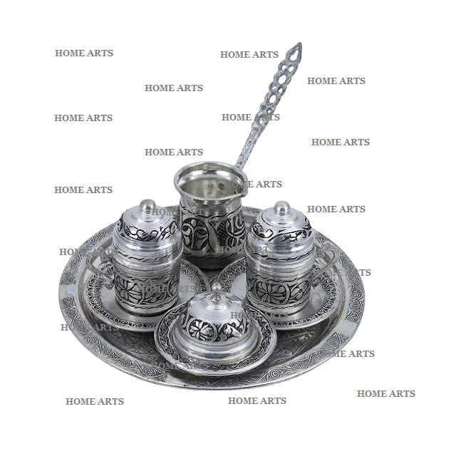 Newest Design Aluminium Tea Cup And Saucer Silver Color Customized Shape And Size Restaurant Cup Saucer Set