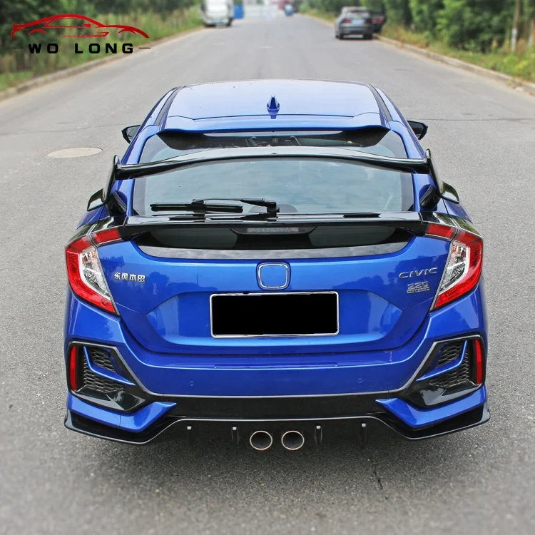 
Factory Supply Bright Black Style Rear Trunk Spoiler Car Rear Wing For Honda civic typer 