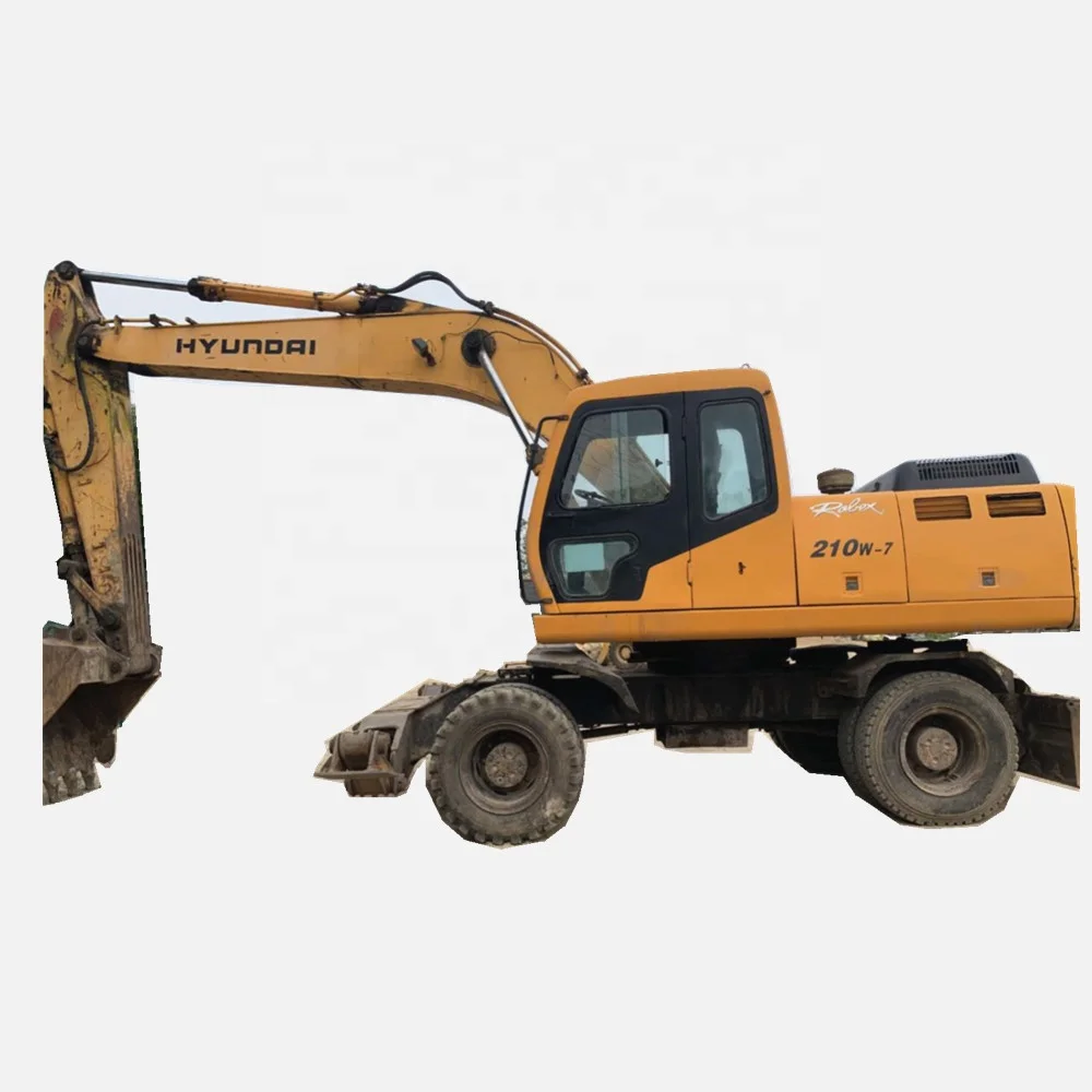 Used Hyundai 210w-7 wheel excavators used 210w hyundai 130w/200w digger