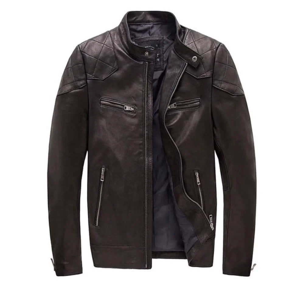 Men 2020 Cowhide Leather Fashion Jacket Double Tone Antique Style High Quality Custom 2021 Luxury New Men Italian Leather Coat