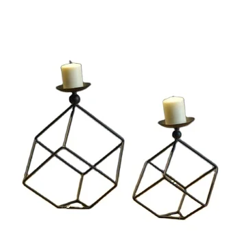 Industrial Mercury Glass Gold Shades Candle Holder Metal Sample Available Clear Holiday Decorative European Print Handmade