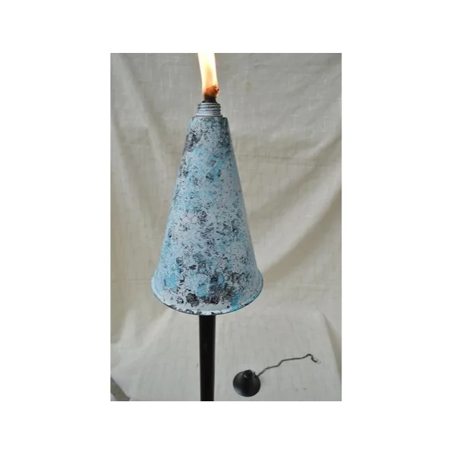 Iron cone garden oil torch on pole