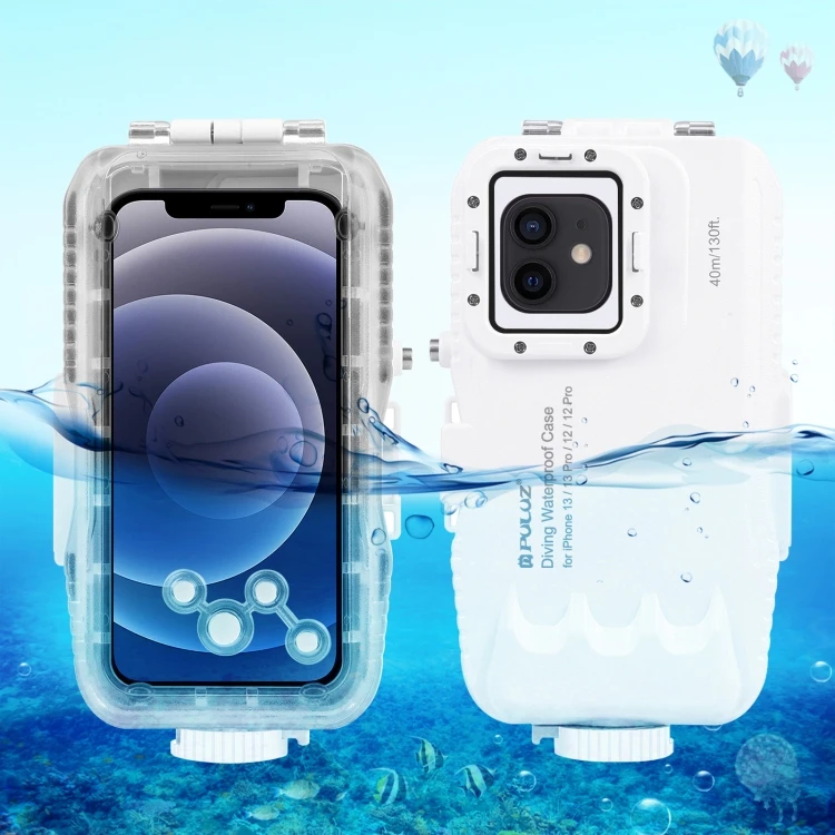 PULUZ 40m Waterproof Diving Case for iPhone 13 13 Pro 12 12 Pro Photo Video Taking Underwater Phone Diving Case