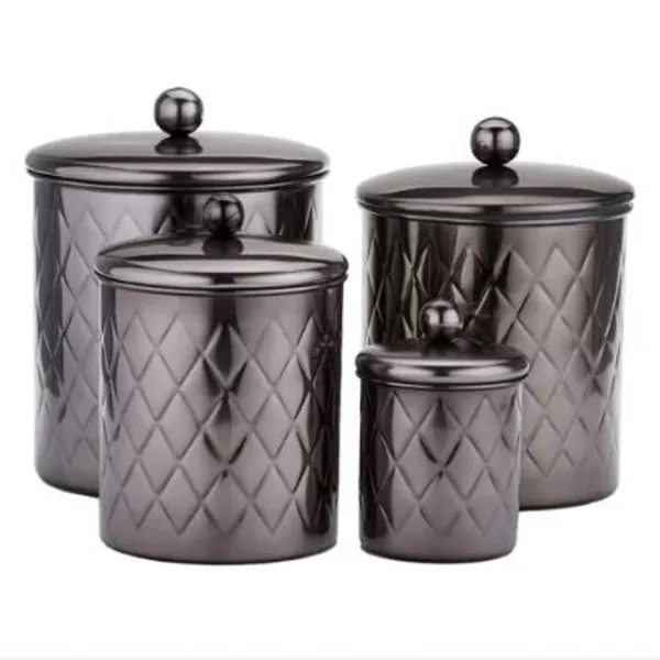 Simple Metal Design Storage Jar Plated Finishing Cookies Pots And Container For Home Decor Restaurant And Hotel Design