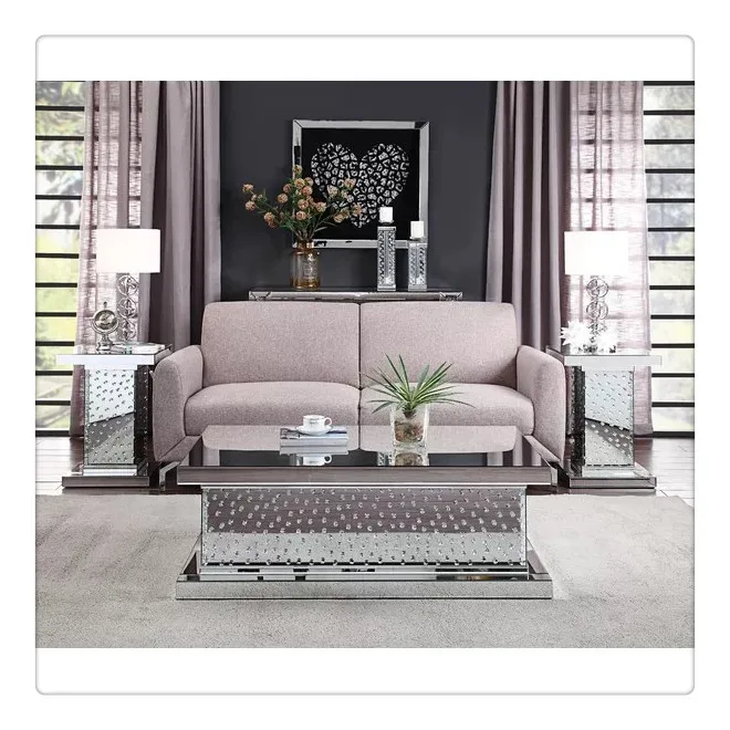 Зеркальные Плавающие стеклянные журнальные столики серебряное зеркальное гнездо журнальный столик для гостиной