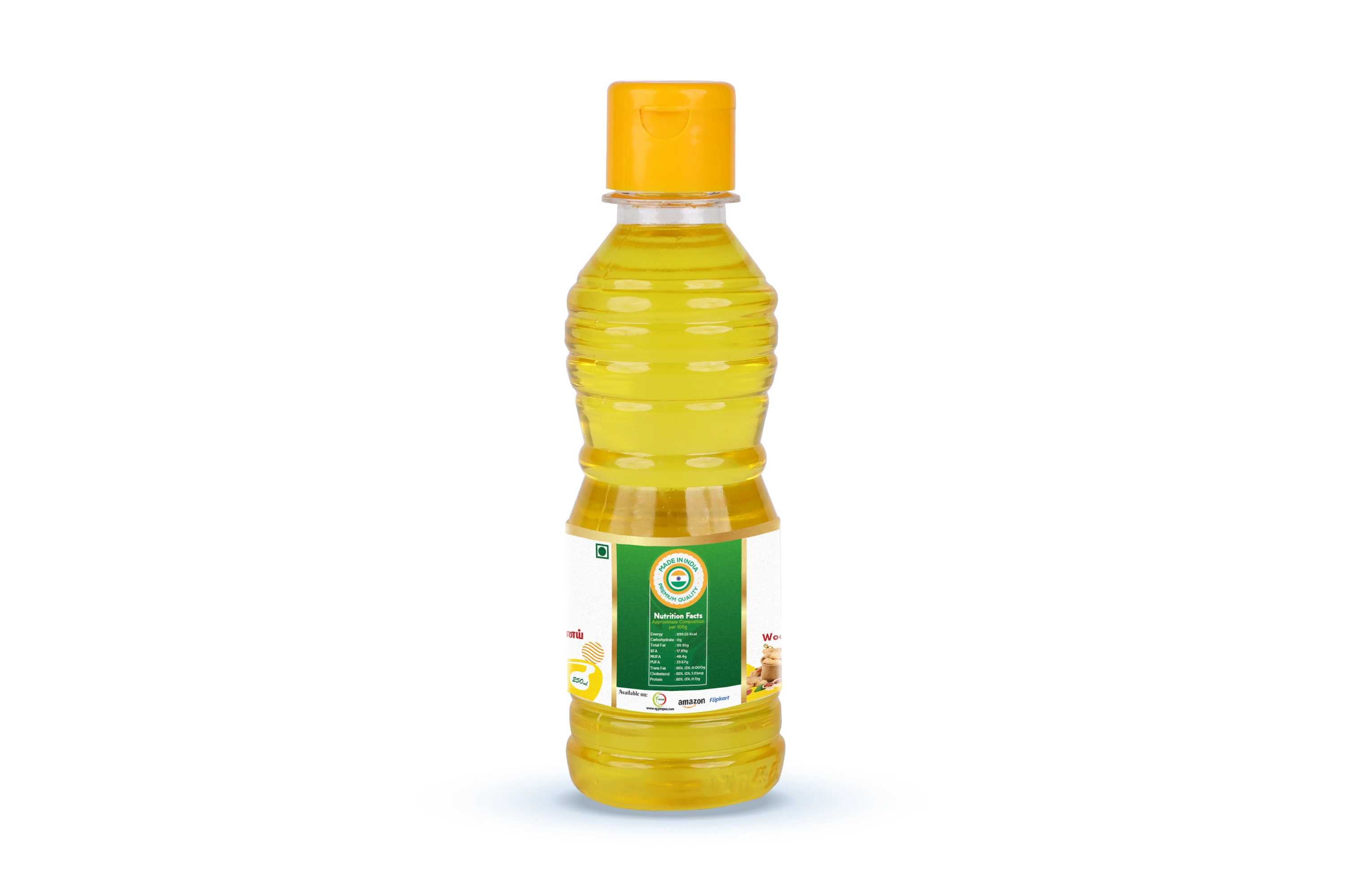 250ml High Purity cold pressed Groundnut/Peanut Oil Safely Exported for Healthy Cooking Oil For Wholesale